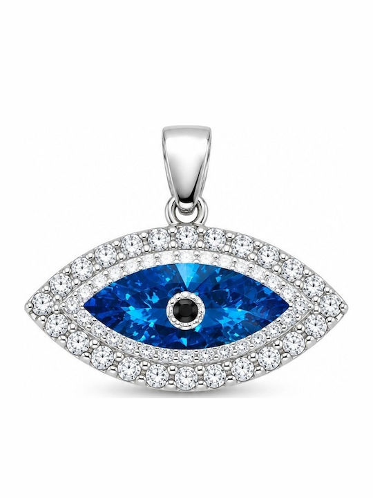 Senzio Belibasakis Charm Eye in White Gold 14K with Blue Zircon