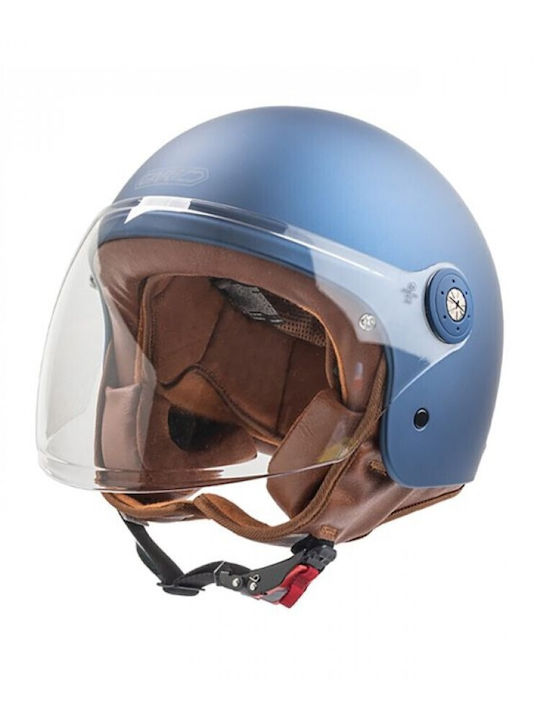 Garibaldi G11 Matt Blau Motorradhelm Jet ECE 22...
