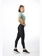 Training Damen Lang Leggings Schwarz