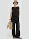Women's Linen Trousers Black