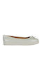 Kids Ballerinas with Hoop & Loop Closure Leather White