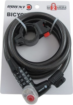 Orient Κλειδαρια Ποδηλατου Συνδυασμο Φως 180cmx12mm Μαυρη 87604