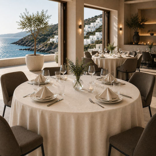 Blanc de Blanc Τραπεζομάντηλο Μπεζ Ø300cm