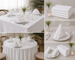 Blanc de Blanc Tischwäsche Weiß 150x150cm Blanc de Blanc Tischwäsche Weiß 150x150cm