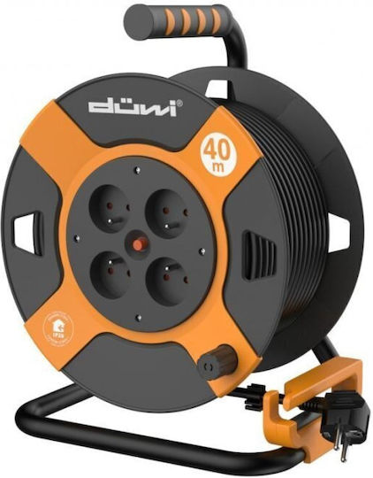 Duwi Extension Cord Reel with Cable 40m Cross Section 3 x 1.5mm² and Grounding
