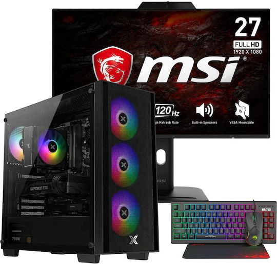 Vengeance Gamer's Choice Fusion-V35 Desktop Computers (Ryzen 5-5500/16GB DDR5/512GB SSD/GeForce RTX 3050/No Operating System) with Keyboard (English US) and MSI Monitor 27" PRO MP272PMG