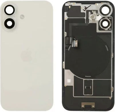 Genuine Back Glass Nfc Flex Flash Iphone 16 White