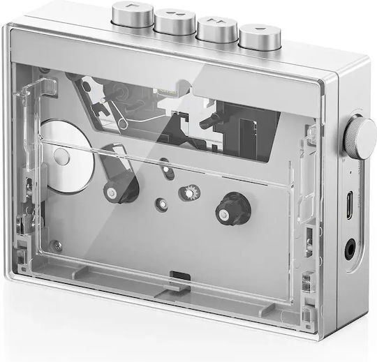 FiiO CP13 Transparent – Tragbarer Stereo-Kassettenspieler mit USB-DAC, JRC5532 Op-Amp, 13H Batterie, Aluminiumgehäuse