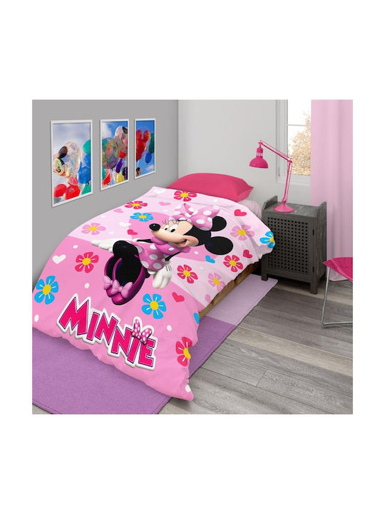 Disney Κουβέρτα Βελουτέ Minnie Ροζ 220x160εκ.