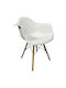 Eclora Scaun De Dining Din Polipropilenă Alb/Natural 63x58x78cm