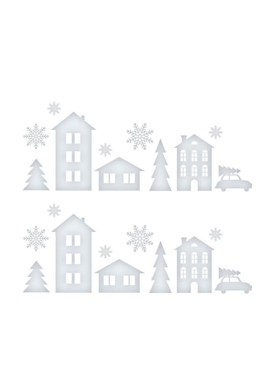 Weihnachtsaufkleber Fenster Dekoration Winter Landschaft 37,5 X 27 Cm Fensteraufkleber