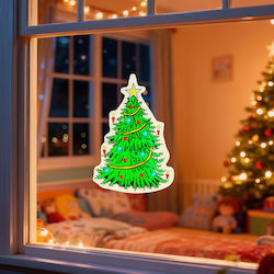 Christmas Window Decoration 30x29 Cm Christmas Tree Design Suction Cup Ornament