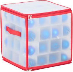 Relaxdays Christmas Ornament Storage Box White Red Transparent 31x30x30 Cm