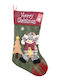 Christmas Decorative Sock with Elf L40xW20cm Green