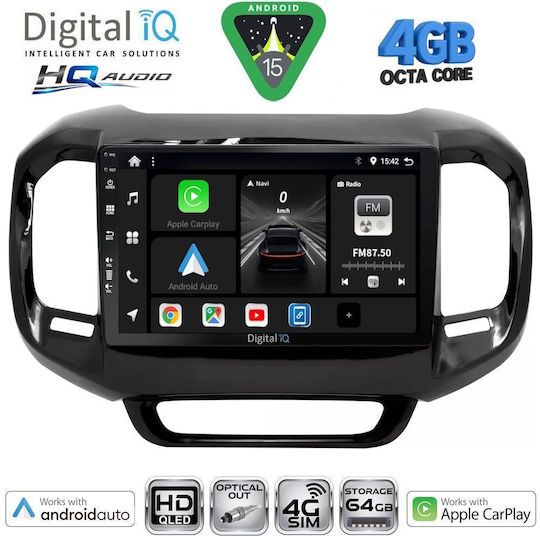 Digital IQ Ηχοσύστημα Αυτοκινήτου για Fiat Toro 2017 (Bluetooth/USB/WiFi/GPS/Apple-Carplay/Android-Auto) με Οθόνη Αφής 9"