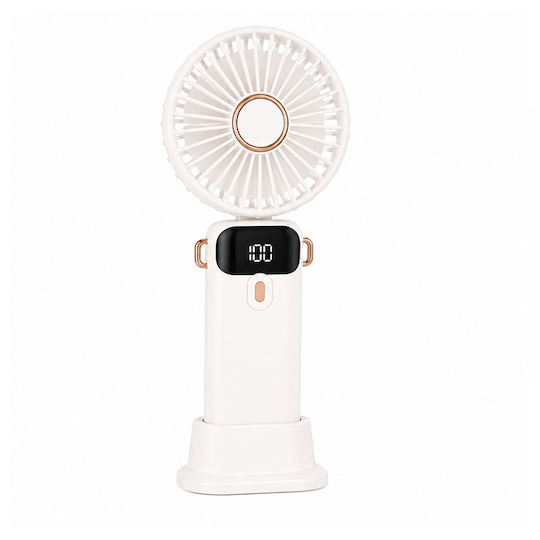 Ventilator Portabil USB Reîncărcabil Depox Silențios 5 Setări Viteză Alb