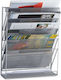 Relaxdays Wandmontierter Magazinordner Silber 4...