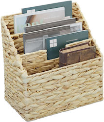 Relaxdays Organizator Pentru Dosare De Reviste 3 Compartimente Natural 34x20x34 Cm