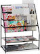 Relaxdays Suport Metalic Pentru Reviste Negru 81x37x67 Cm