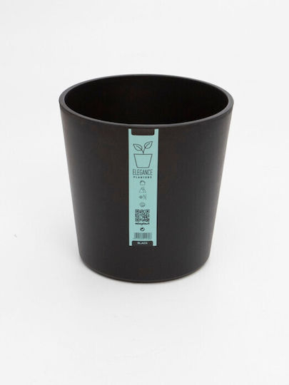 Micplast Elegance Rotund Ghiveci De Flori Din Plastic Negru 40x40x37cm