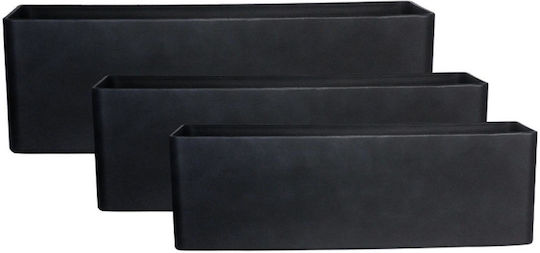Supergreens Blumentopf Schwarze 60x18x18cm