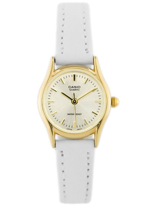 Casio Γυναικείο Ρολόι 24mm Μπαταρίας με Λευκό Δ...