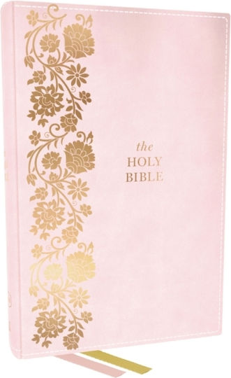 Kjv Personal Size Large Print End-of-verse Reference Bible, Pink Leathersoft, Red Letter, Comfort Print - Thomas Nelson Publishers - Leather / Fine Binding