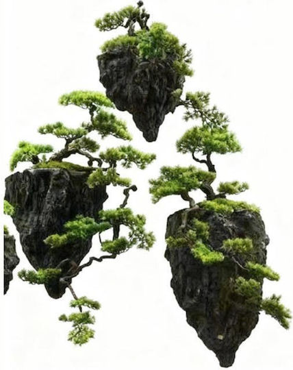 Supergreens Artificial Hanging Bonsai Pine Stone Sky Root Green 70 Cm 3412-7