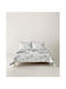 Kentia Incu Σετ Κουβερλί Υπέρδιπλο Microfiber White- Black 220x240cm 3τμχ