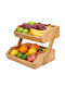 Relaxdays Bol De Fructe Din Bambus 2 Nivele Maro 26.5x25x30cm