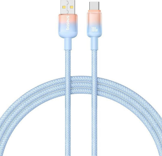 Baseus Braided USB 2.0 Cable USB-C male - USB-A 100W Μπλε 1m P10374903311-00