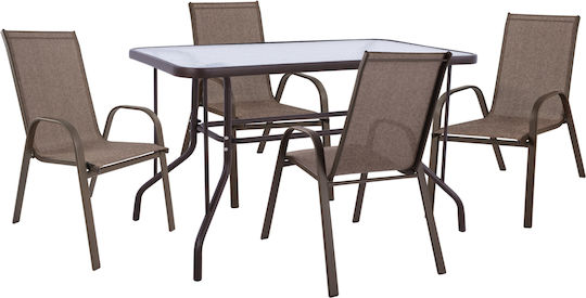 Garten- und Outdoor-Möbelsets Adam 5 Stück Braune