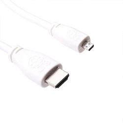 Raspberry Pi SC0222 HDMI male - micro HDMI male 1m Λευκό