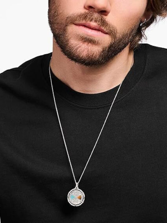 Thomas Sabo Κολιέ Γούρι Ματάκι από Ασήμι Τιρκουάζ