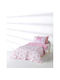Kentia Kids Quilt Set Single with Pillowcase Sassy White-pink 160x220cm