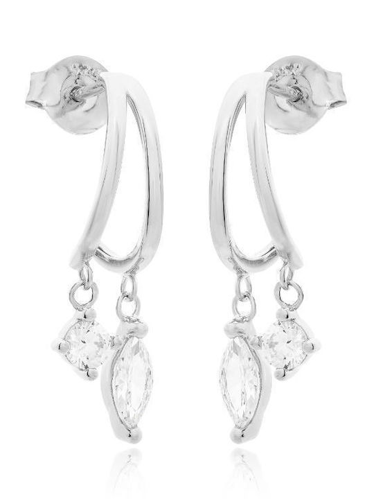 Jools Silver Dangle Earrings with Stones