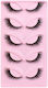 5 Pairs Set Pink Fox Full-length Fox-eye False Lashes Cat-eye Voluminous Curly Realistic Lashes Style Fox Kz02