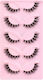 5 Pairs Set Pink Fox Full-Length Fox-Eye False Lashes Cat-Eye Voluminous Curly Realistic Fox-Style Lashes Ky02