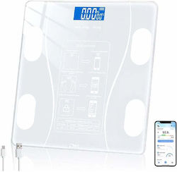 Smart Cântar de Baie 180kg cu Bluetooth Alb