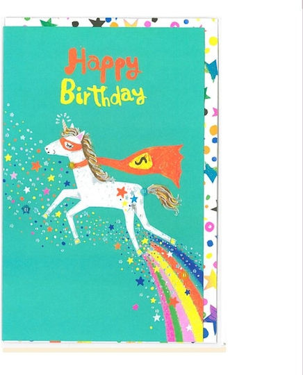 Ευχετήρια Κάρτα Φάκελο Happy Birthday Μονόκερος/11.5x17 Thepaperbox