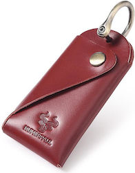 Humerpaul Hu114 Vintage Leder Schlüsselhalter Agraffe Mehrzweck Metall Schlüsselanhänger Rote