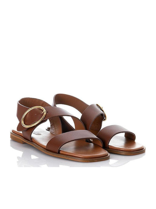 Sofia Manta Leather Women's Flat Sandals Brown