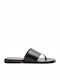 Leather Women's Flat Sandals Black
