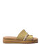 Leather Women's Flat Sandals Flatforms Brown