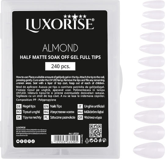Soak Off Almond Dissolvable Nail Tips Half Matte Full Nail 240 Pcs
