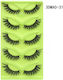 5 Pairs Set Green False Lashes Fox Eye Type Voluminous Realistic Fox Eye Shape Specifications 3dmao-31
