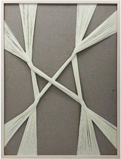 Made Art Πινακας Διακοσμησης 60x80x3cm Ξυλο Γκρι Λευκο Νημα Λευκο C543047