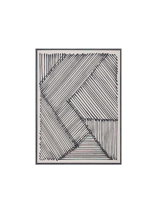 Stay True Decorative Painting 60x80x4cm Leather White Black Wood Black C543094