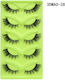 5 Pairs Set Green False Lashes Fox Eye Type Voluminous Realistic Fox Eye Shape Specifications 3dmao-28