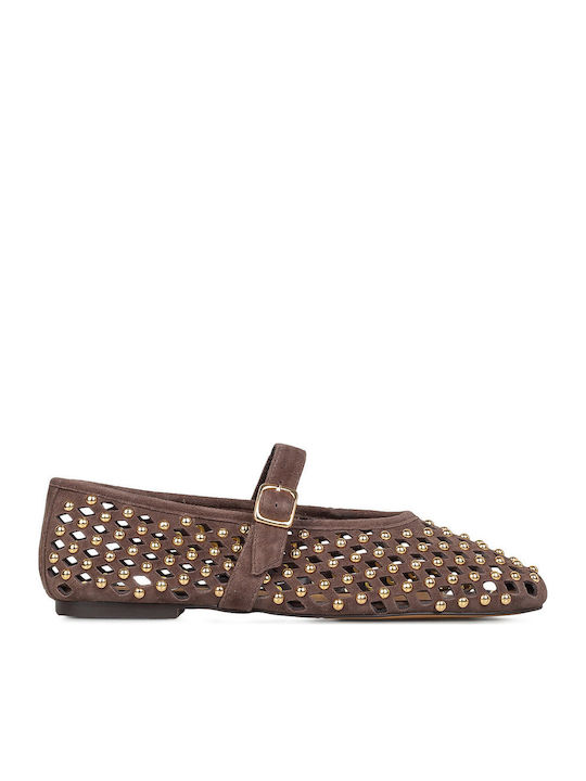 Inuovo Women's Ballerina Shoes In Brown Colour
